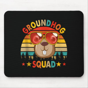 Tapis De Souris Vintage Rétro Groundhog Drôle Équipe Groundhog Lun