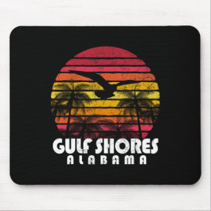 Tapis De Souris Vintage Retro Gulf Shores Al Alabama Sunset Distre