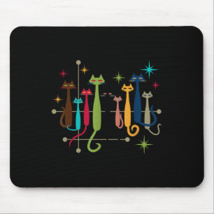 Tapis De Souris Vintage Retro Mid-Century Moderne Look Chats les a