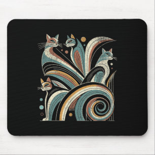 Tapis De Souris Vintage Retro Mid-Century Moderne Look Chats les a
