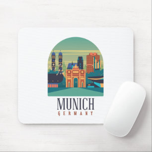 Tapis De Souris Vintage Retro Munich Bavière Allemagne