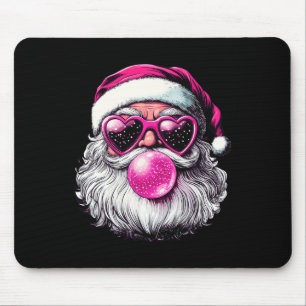 Tapis De Souris Vintage Retro Père Noël de Noël bulle gomme rose C