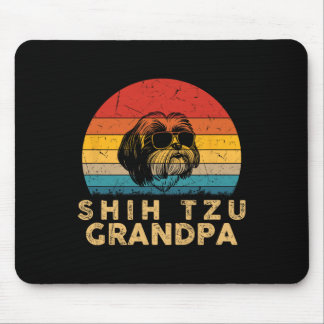 Tapis De Souris Vintage Retro Shih Tzu Grandpa Amoureux des chiens