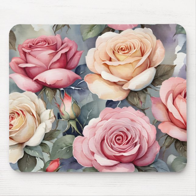 Tapis De Souris Vintage roses (Devant)