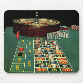 Tapis De Souris Vintage Roulette Table Casino Game, Gambling Chips