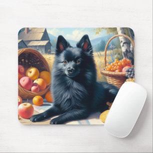 Tapis De Souris Vintage Schipperke Peinture de chiot