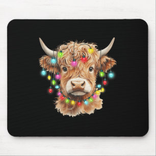 Tapis De Souris Vintage Scotland Highland vache animal Noël Xma
