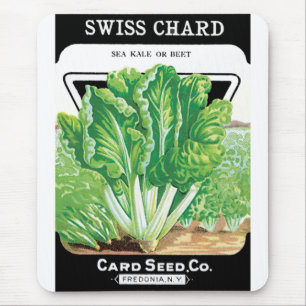 Tapis De Souris Vintage Seed Packet Étiquette Art, Swiss Chard Lég
