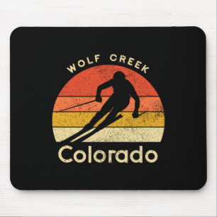 Tapis De Souris Vintage Ski Wolf Creek Colorado Montagne