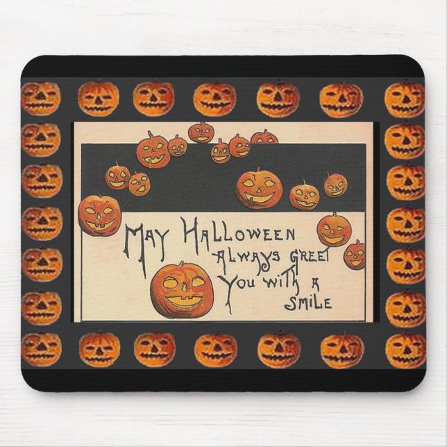 Tapis De Souris Vintage sourire Halloween Jack o'Lanterns (Devant)