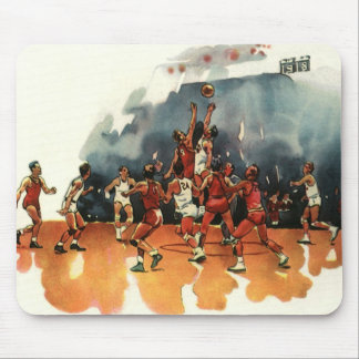 Tapis De Souris Vintage Sports Basketball Game, Basketball Players