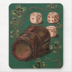 Tapis De Souris Vintage St. Patrick's Day, Good Luck Irish Dice