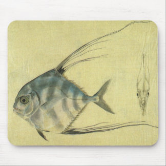 Tapis De Souris Vintage Threadfin Trevally, Pompano Africain Poiss