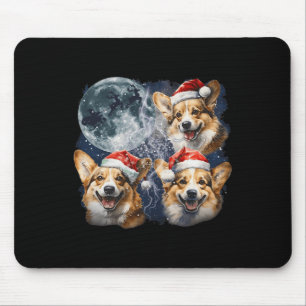 Tapis De Souris Vintage Trois Corgis Chien De Noël Père Noël Howli