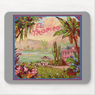 Tapis De Souris Vintage Tropical Plantation