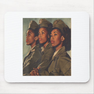 Tapis De Souris Vintage US Armée Sisterhood noire Femmes Soldats M