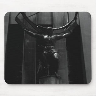 Tapis De Souris Vintage USA New York voleur Atlas statue Coque