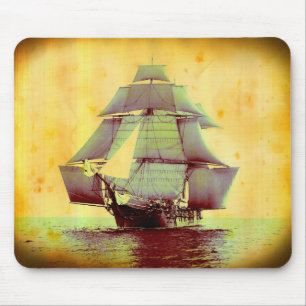 Tapis De Souris Vintage USS Monongahela Voilier Bateau Souris Pad