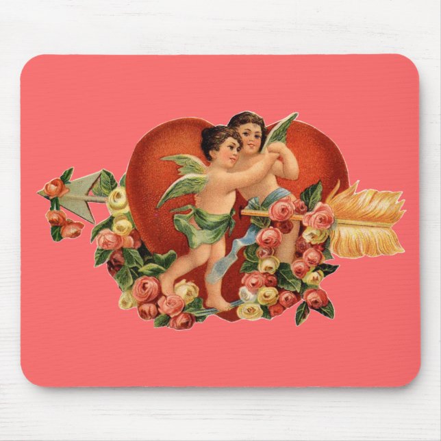 Tapis De Souris Vintage Valentine Cherubs (Devant)