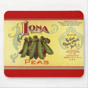 Tapis De Souris Vintage Vegetable Can Étiquette Art, Iona Brand Pe