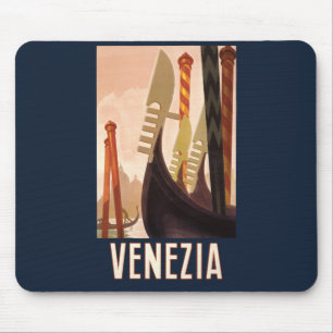 Tapis De Souris Vintage Venezia Italie Voyage Art Venise Gondole
