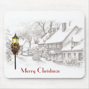 Tapis De Souris Vintage Ville de Noël Mousepad