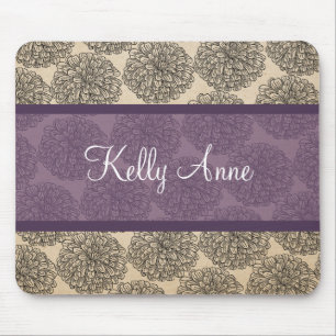 Tapis De Souris Vintage violet Zinnia Mousepad