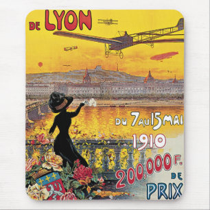 Tapis De Souris Vintage voyage, Airplanes Air Show, Lyon, France