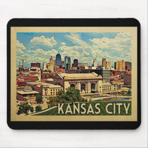 Tapis De Souris Vintage voyage de Kansas City Missouri
