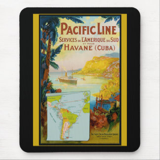 Tapis De Souris Vintage voyage de la ligne Pacifique