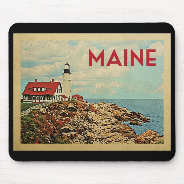 Tapis De Souris Vintage voyage du Maine (Devant)