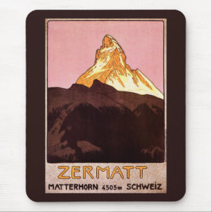 Tapis De Souris Vintage voyage, Matterhorn Mountain, Suisse