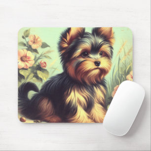 Tapis De Souris Vintage Yorkshire Terrier peinture