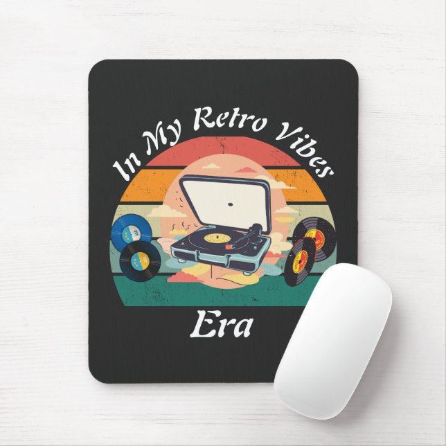 Tapis de souris vinyle rétro vintage (Avec souris)