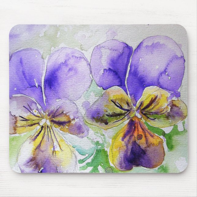 Tapis De Souris Viola violet fleurs florales Ordinateur Souris Mat (Devant)