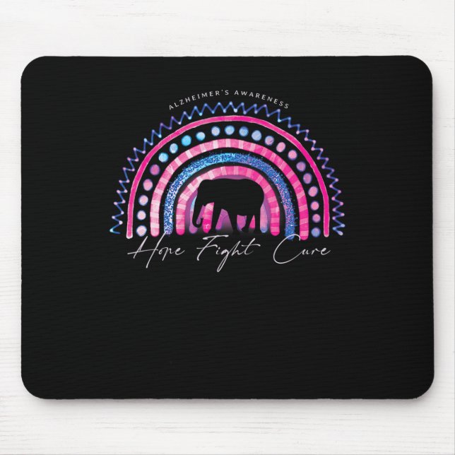 Tapis De Souris Violet Alzheimer End Awareness Rainbow Elephan (Devant)