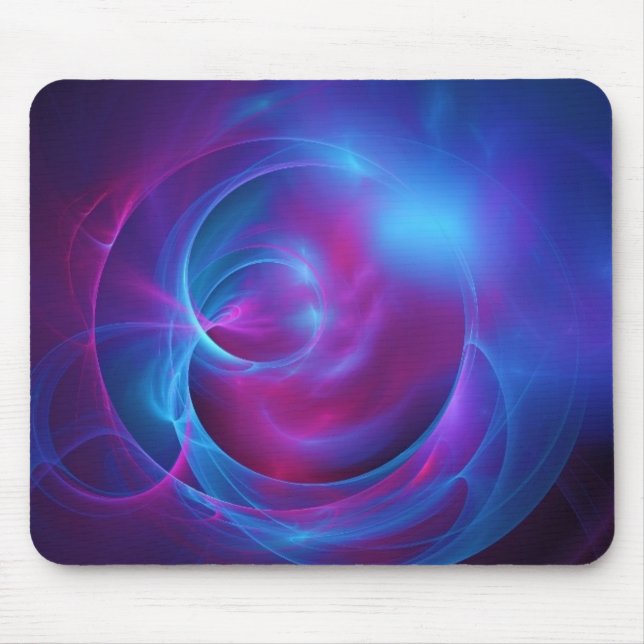 Tapis De Souris Violet bleu et rose Cosmique Tourbillonnant fracta (Devant)