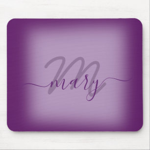 Tapis De Souris Violet Dusty Purple Nom minimal Monogramme