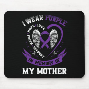 Tapis De Souris Violet En Mémoire De Ma Mère Mère Sensibilisation