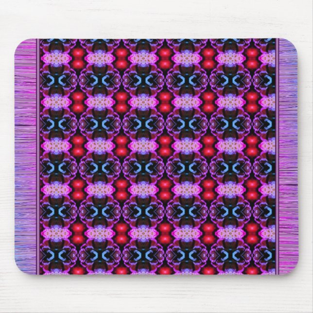 Tapis de souris violet et bleu à motif vibrant (Devant)