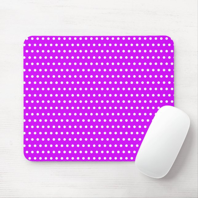 Tapis De Souris Violet Grattant Avec De Petits Pois Blancs (Avec souris)
