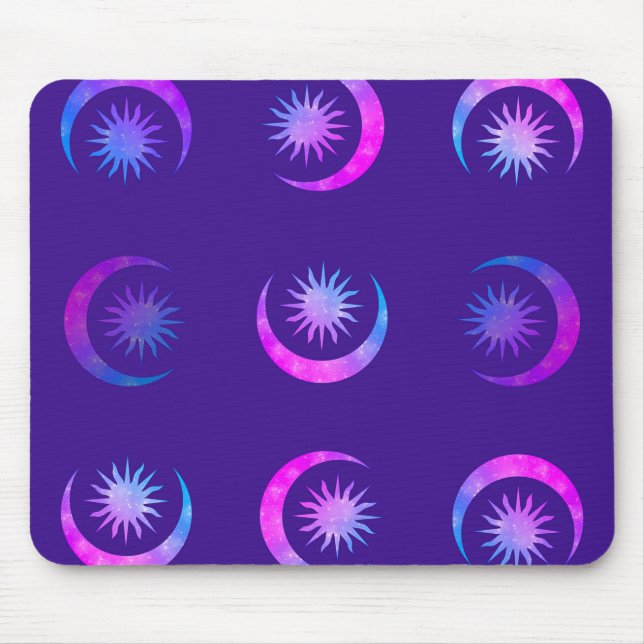 Tapis De Souris Violet Indigo Purple Moon & Sun Zen (Devant)