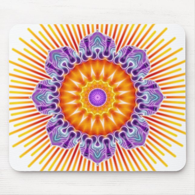 Tapis De Souris Violet jaune mandala (Devant)