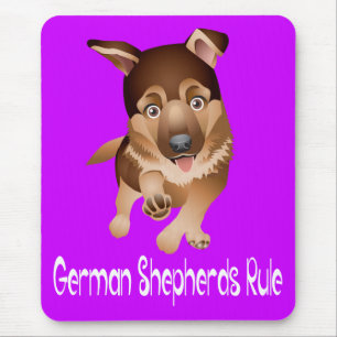 Tapis de souris violet pour chiot berger allemand