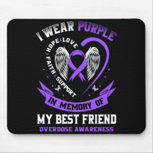 Tapis De Souris Violet pour homme en mémoire d'un ami surdose de d