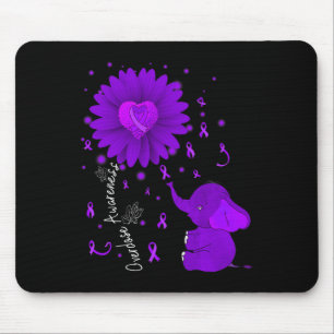 Tapis De Souris Violet Ribbon Daisy Fleur Elephant Overdose Aware