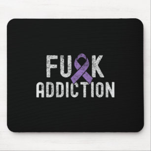 Tapis De Souris Violet Ruban Fck Conscience de la surdose 1