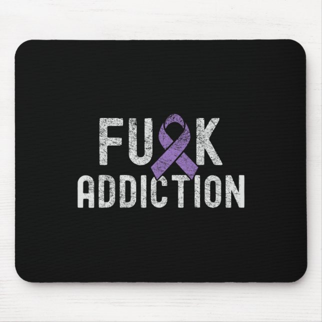 Tapis De Souris Violet Ruban Fck Conscience de la surdose 1 (Devant)