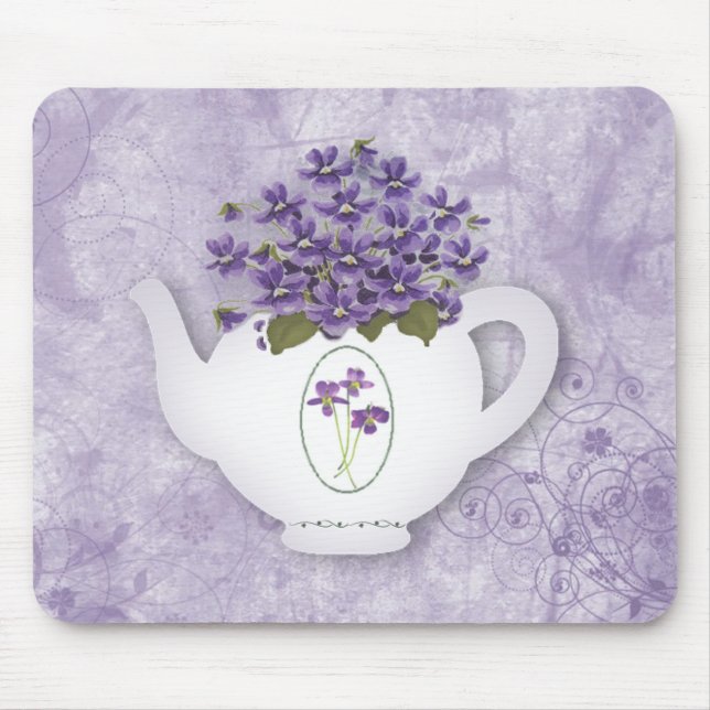 Tapis De Souris Violet Teapot Mousepad (Devant)
