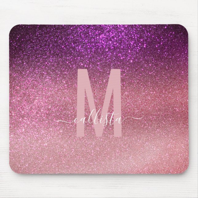 Tapis De Souris Violet violet rose triple Parties scintillant Ombr (Devant)